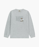 DOODLE CLASSIC LOGO LONG SLEEVE TEE IN HEATHER GREY image 5