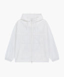 HOODED PACKABLE NYLON JACKET IN WHITE image 6