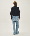 W LAYERED SKIRT DENIM PANTS IN LIGHT BLUE image 6