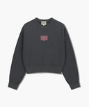 W SMALL CLASSIC LOGO CROP SWEATSHIRT IN CHARCOAL GREY image 6
