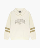 KIDS STRIPE POINT COLLAR SWEATSHIRT IN IVORY image 6