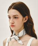 CLASSIC LOGO BANDANA SCARF IN WHITE image 6