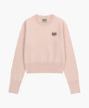 W SMALL CLASSIC LOGO CROP KNIT PULLOVER IN PINK image 6