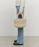 CLASSIC LOGO BOUCLE PADDING BAG IN BEIGE image 6