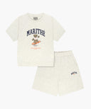 KIDS RAGLAN HALF SWEAT SET-UP IN OATMEAL image 6