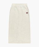 W CLASSIC LOGO SWEAT LONG SKIRT IN OATMEAL image 6