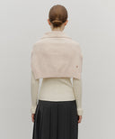 CIRCLE LOGO SHAWL MUFFLER IN BEIGE image 6