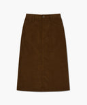 W CLASSIC CORDUROY MIDI SKIRT IN BROWN image 6