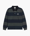 WASHED DENIM COLLAR LONG SLEEVE TEE IN CHARCOAL GREY image 6