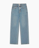 W SLIM STARIGHT DENIM PANTS IN LIGHT BLUE