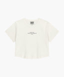 W SILVER LETTERING CROP TEE IN IVORY image 6