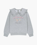 KIDS W FRILL COLLAR SWEATSHIRT IN HEATHER GREY image 6