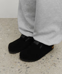SUEDE STRAP CLOGS IN BLACK image 8