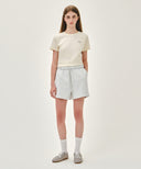 W REGULAR LOGO SWEAT SHORTS IN LIGHT HEATHER GREY image 6
