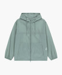 HOODED PACKABLE NYLON JACKET IN MINT GREY image 6