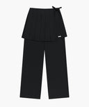 W LAYERED PLEATS SKIRT PANTS IN BLACK image 6
