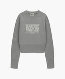 W CLASSIC LOGO CROP KNIT IN MELANGE GRAY image 6