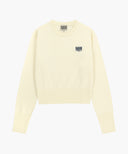 W SMALL CLASSIC LOGO CROP KNIT PULLOVER IN IVORY image 8