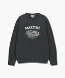 WINERY APPLIQUE LOGO OVER FIT SWEATSHIRT IN CHARCOAL GREY image 6