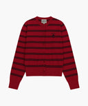 W STRIPE KNIT CARDIGAN IN RED image 6
