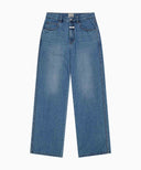NEW M HIGH STRAIGHT DENIM PANTS IN BLUE image 6