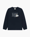 DOODLE CLASSIC LOGO LONG SLEEVE TEE IN NAVY image 6