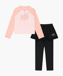 KIDS W ZIP UP RASHGUARD & SKIRT SET-UP IN PINK image 6