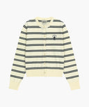 W STRIPE KNIT CARDIGAN IN IVORY image 6