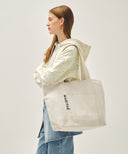 REGULAR LOGO BIG COTTON BAG IN NATURAL image 6