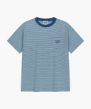 SMALL CLASSIC LOGO STRIPE RINGER TEE IN BLUE image 6