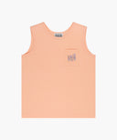 KIDS DOODLE CLASSIC LOGO POCKET SLEEVELESS IN ORANGE image 6