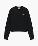 W SMALL CLASSIC LOGO CROP KNIT PULLOVER IN BLACK image 6
