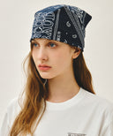 CLASSIC LOGO BANDANA SCARF IN NAVY image 6