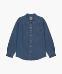 UNI BASIC DENIM SHIRT IN BLUE image 6