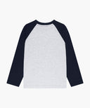 KIDS BEAR RAGLAN LONG SLEEVE TEE IN NAVY image 6
