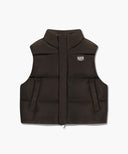 W CLASSIC LOGO CROP DOWN VEST IN DARK BROWN image 6