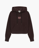 W SMALL CLASSIC LOGO CROP HOODIE IN BROWN
