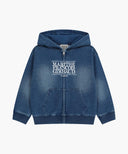 KIDS CLASSIC LOGO EMBROIDERY HOODIE ZIP-UP IN BLUE image 6