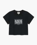W CLASSIC LOGO CROP TEE IN BLACK image 6