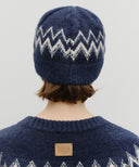 FAIRISLE BEANIE IN NAVY image 6