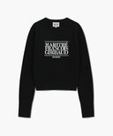 W CLASSIC LOGO CROP KNIT IN BLACK image 6