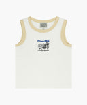 KIDS WAFFLE RINGER SLEEVELESS IN IVORY image 6