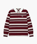 STRIPE COLLAR LONG SLEEVE IN BURGUNDY image 6