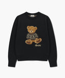 DOODLE BEAR KNIT PULLOVER IN NAVY image 6
