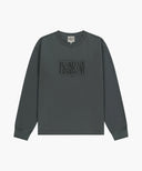 CRACK CLASSIC LOGO LONG SLEEVE TEE IN CHARCOAL GREY image 6