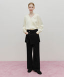 W SKIRT LAYERED DENIM PANTS IN BLACK image 6