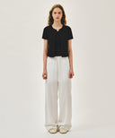W CRINKLE SLEEVELESS + CARDIGAN SET IN BLACK image 6