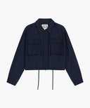 W CROP SHEER JACKET IN NAVY image 6