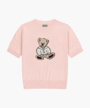 W DOODLE BEAR HALF KNIT PULLOVER IN LIGHT PINK image 6