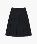 W SIDE BUCKLE PLEATED MIDI SKIRT IN CHARCOAL GREY image 6